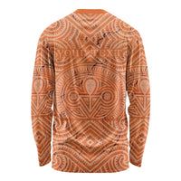 Personalised Lapita Culture Long Sleeve Shirt Iconic Double Face Pattern LT05 - Polynesian Pride