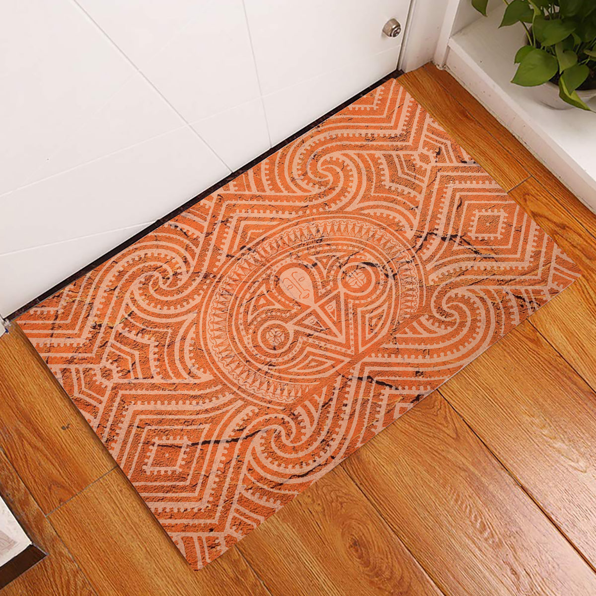 Lapita Culture Rubber Doormat Iconic Double Face Pattern LT05 Brown - Polynesian Pride