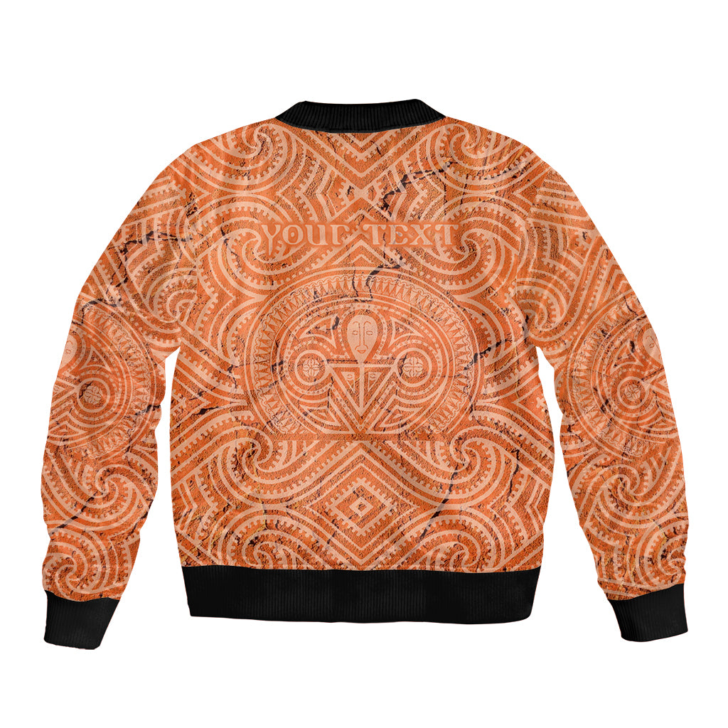Personalised Lapita Culture Sleeve Zip Bomber Jacket Iconic Double Face Pattern LT05 - Polynesian Pride