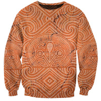 Personalised Lapita Culture Sweatshirt Iconic Double Face Pattern LT05 Unisex Brown - Polynesian Pride