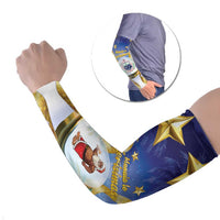 Samoa Christmas Arm Sleeves Snow Globe With Samoan Santa LT05 Set of 2 Navy - Polynesian Pride
