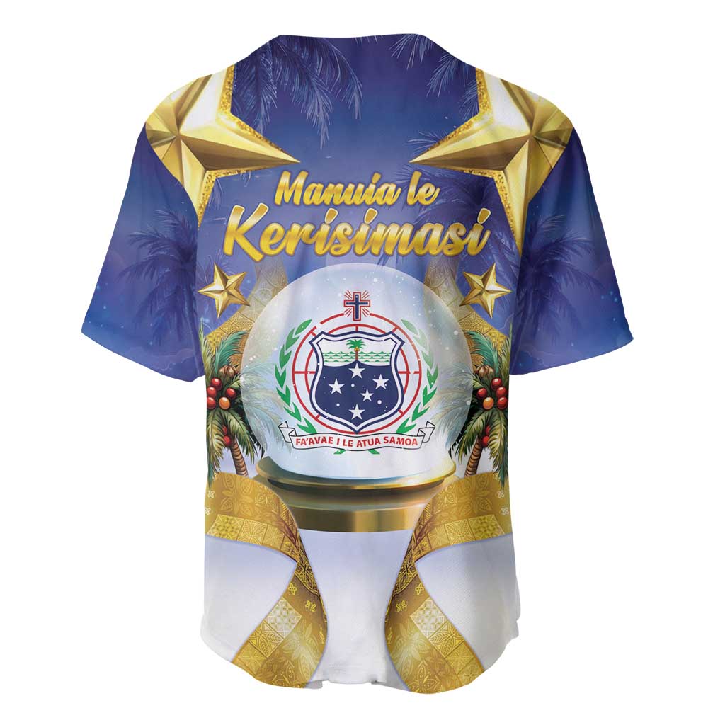 Samoa Christmas Baseball Jersey Snow Globe With Samoan Santa LT05 - Polynesian Pride