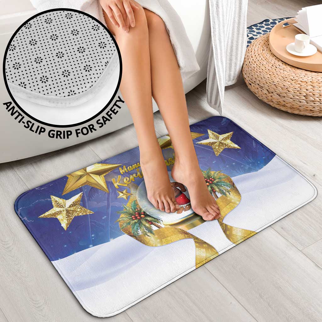 Samoa Christmas Bathroom Set Snow Globe With Samoan Santa - Polynesian Pride