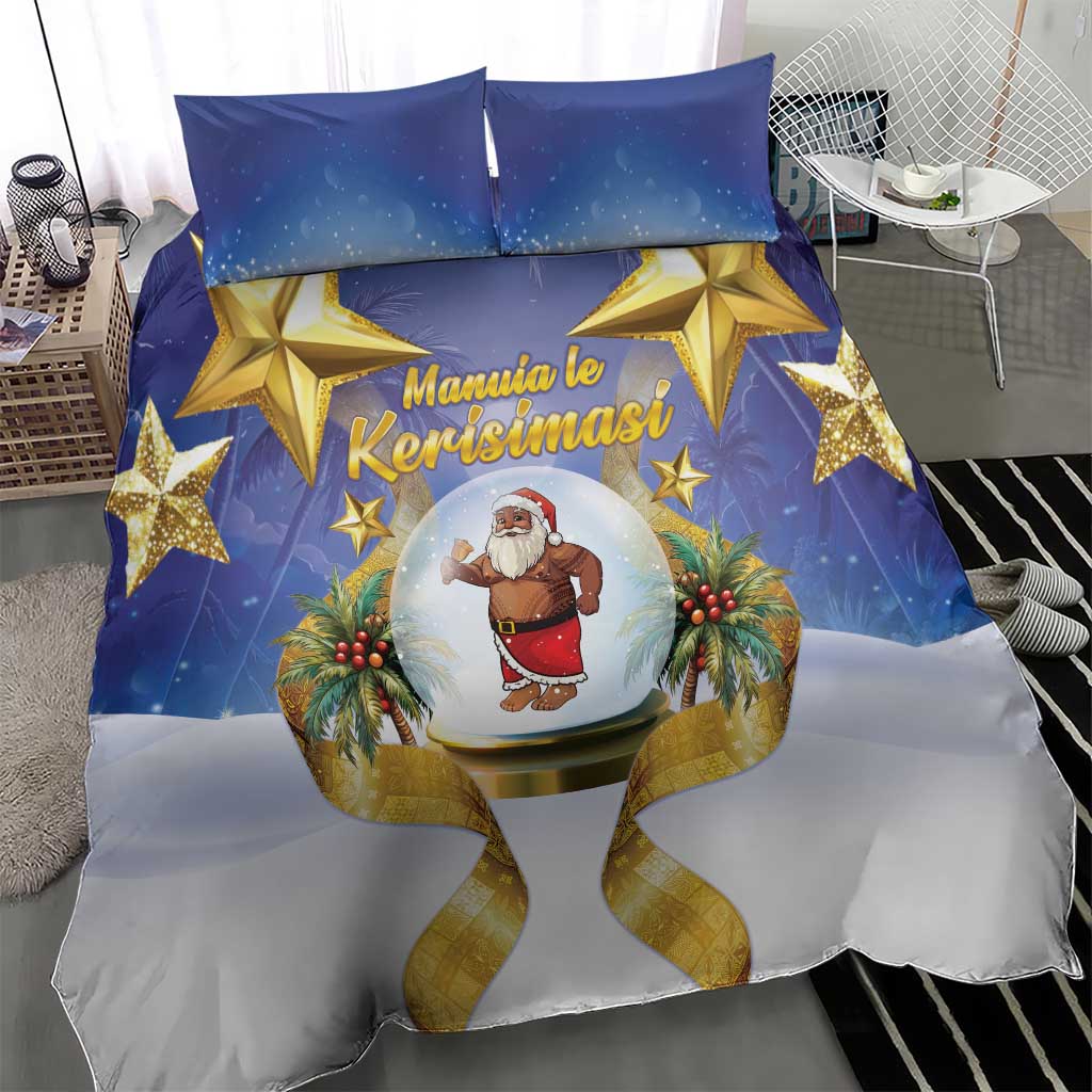 Samoa Christmas Bedding Set Snow Globe With Samoan Santa LT05 - Polynesian Pride