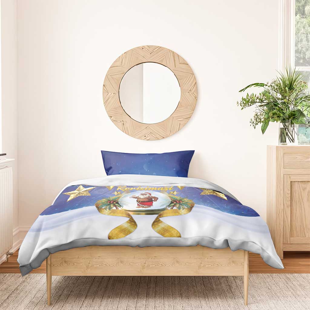Samoa Christmas Bedding Set Snow Globe With Samoan Santa LT05 - Polynesian Pride