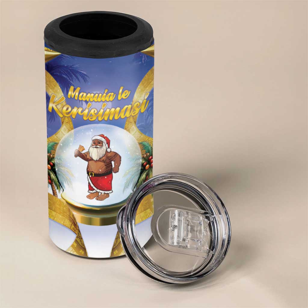 Samoa Christmas 4 in 1 Can Cooler Tumbler Snow Globe With Samoan Santa - Polynesian Pride