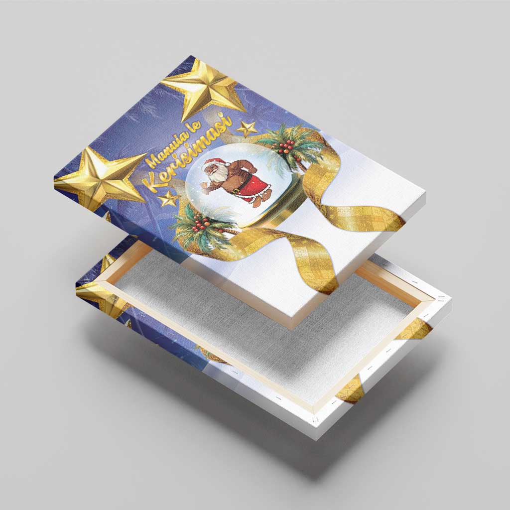 Samoa Christmas Canvas Wall Art Snow Globe With Samoan Santa - Polynesian Pride