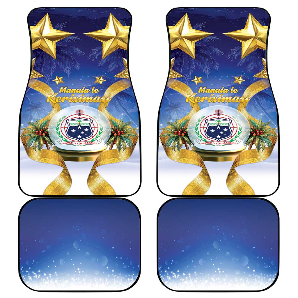 Samoa Christmas Car Mats Snow Globe With Samoan Santa LT05 - Polynesian Pride