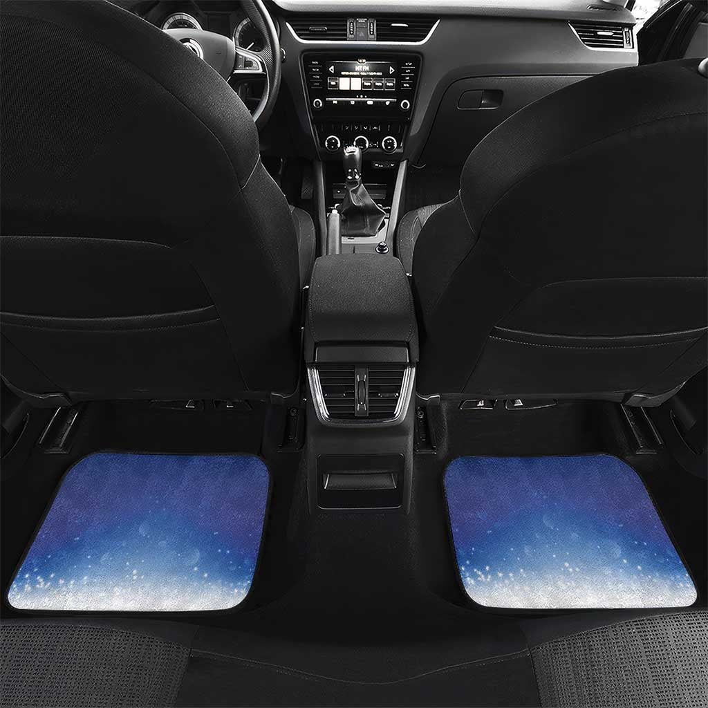 Samoa Christmas Car Mats Snow Globe With Samoan Santa LT05 Set 2pcs - Back Navy - Polynesian Pride