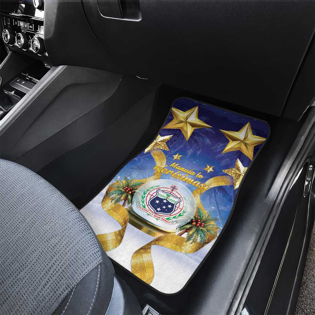 Samoa Christmas Car Mats Snow Globe With Samoan Santa LT05 - Polynesian Pride