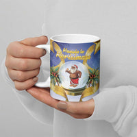 Samoa Christmas Ceramic Mug Snow Globe With Samoan Santa - Polynesian Pride