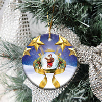 Samoa Christmas Ceramic Ornament Snow Globe With Samoan Santa - Polynesian Pride