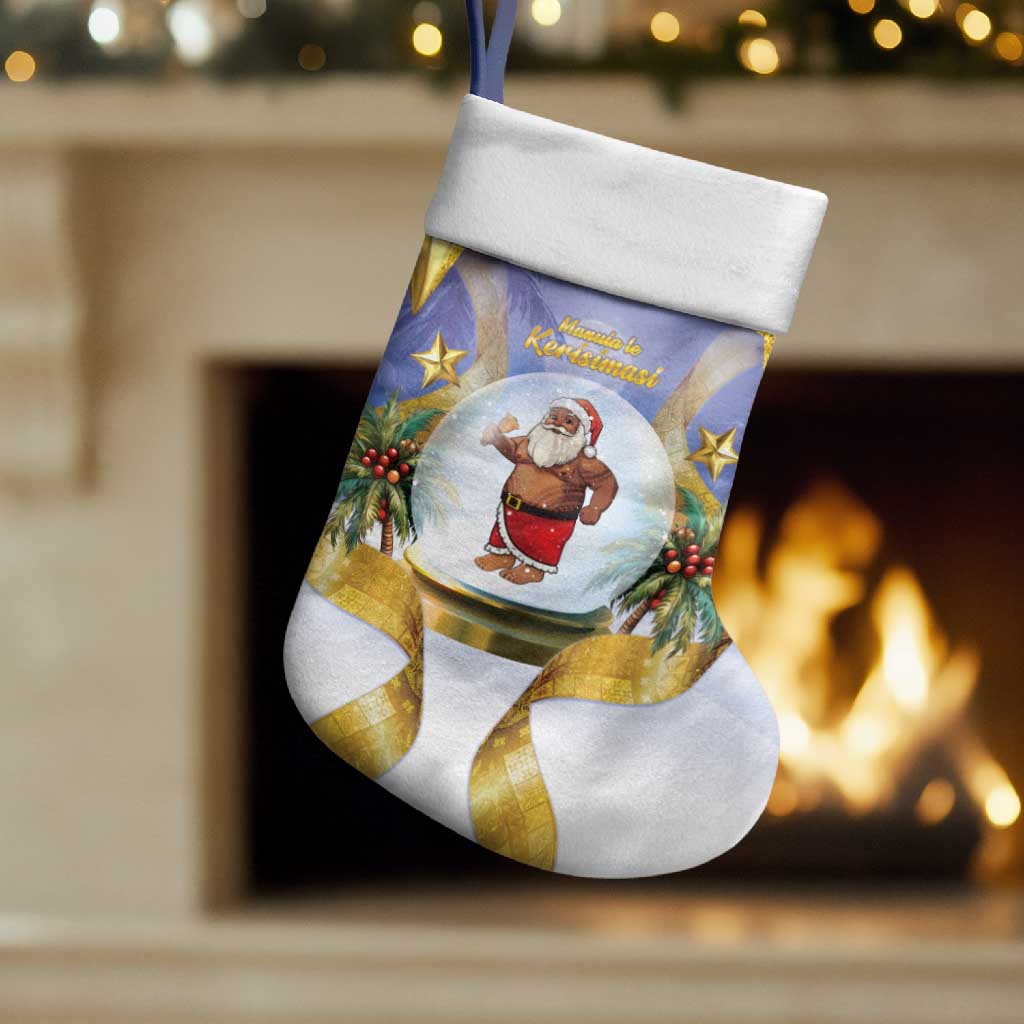 Samoa Christmas Stocking Snow Globe With Samoan Santa - Polynesian Pride