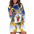 Samoa Christmas Hoodie Dress Snow Globe With Samoan Santa - Polynesian Pride
