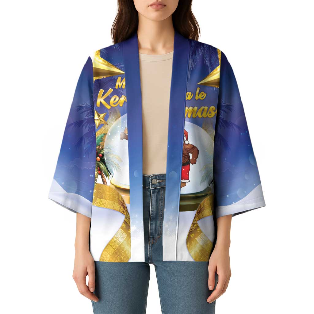 Samoa Christmas Kimono Snow Globe With Samoan Santa - Polynesian Pride