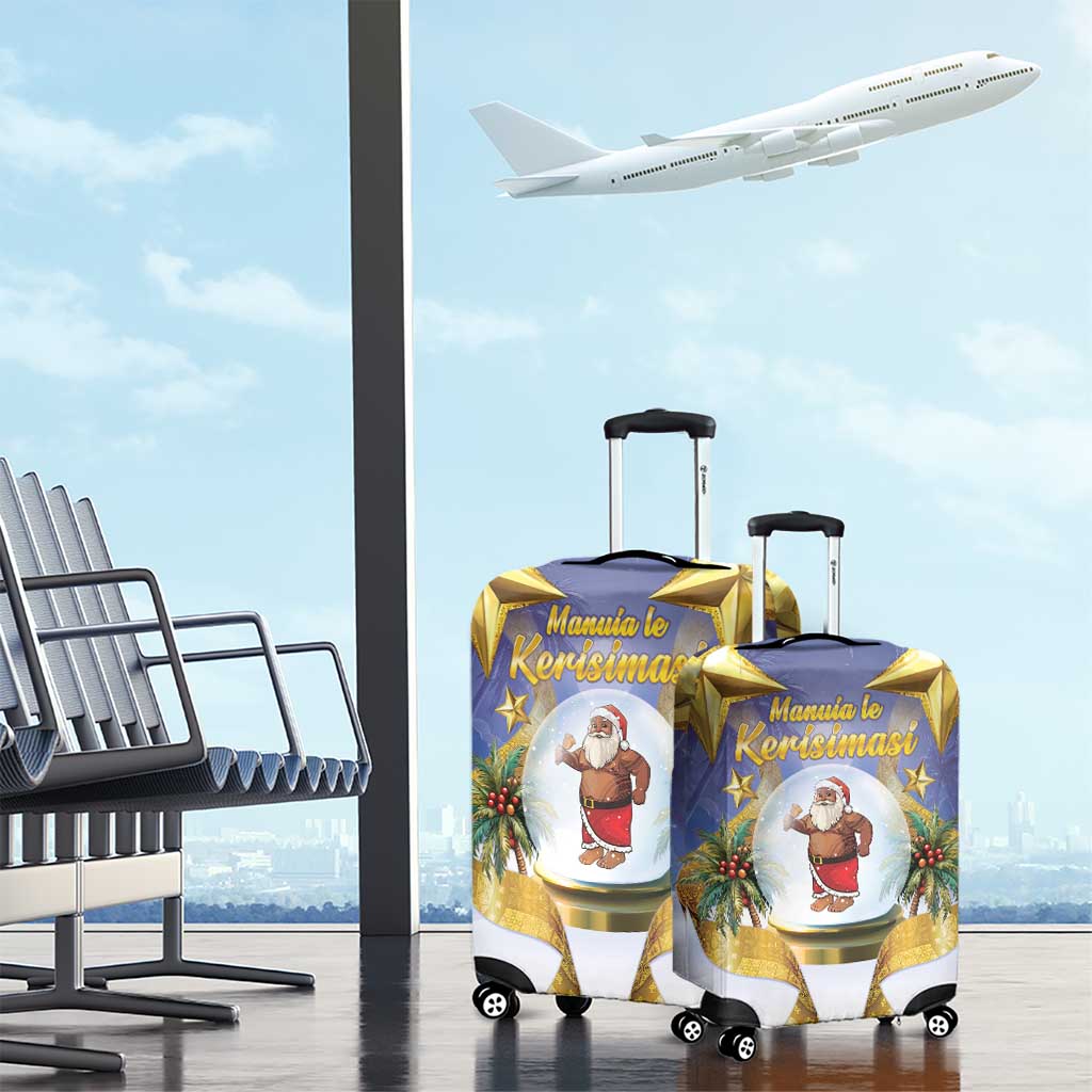 Samoa Christmas Luggage Cover Snow Globe With Samoan Santa LT05 - Polynesian Pride