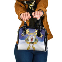 Samoa Christmas Shoulder Handbag Snow Globe With Samoan Santa LT05 One Size Navy - Polynesian Pride