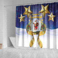 Samoa Christmas Shower Curtain Snow Globe With Samoan Santa LT05 - Polynesian Pride