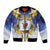 Samoa Christmas Sleeve Zip Bomber Jacket Snow Globe With Samoan Santa - Polynesian Pride