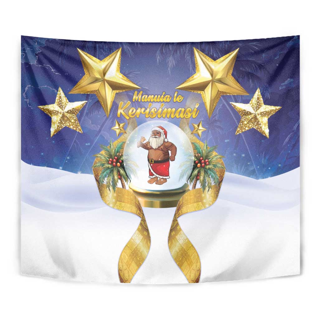 Samoa Christmas Tapestry Snow Globe With Samoan Santa LT05 - Polynesian Pride