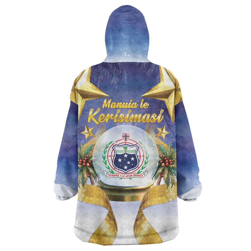 Samoa Christmas Wearable Blanket Hoodie Snow Globe With Samoan Santa LT05 - Polynesian Pride