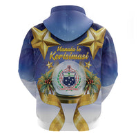 Samoa Christmas Zip Hoodie Snow Globe With Samoan Santa LT05 - Polynesian Pride