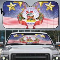 American Samoa Christmas Auto Sun Shade Seashell Santa Beach Vibes LT05 Navy - Polynesian Pride