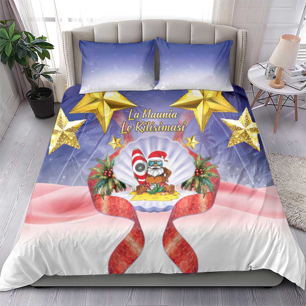 American Samoa Christmas Bedding Set Seashell Santa Beach Vibes LT05 - Polynesian Pride