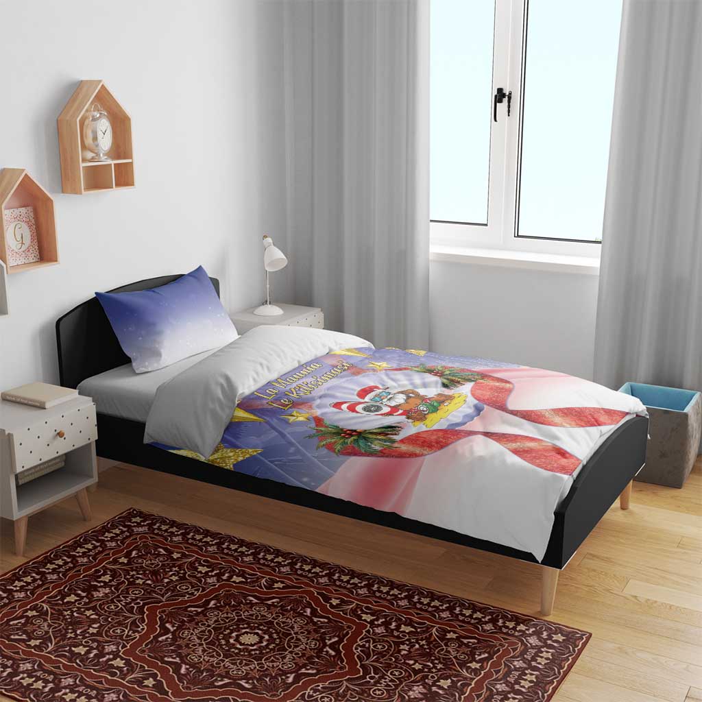 American Samoa Christmas Bedding Set Seashell Santa Beach Vibes LT05 - Polynesian Pride
