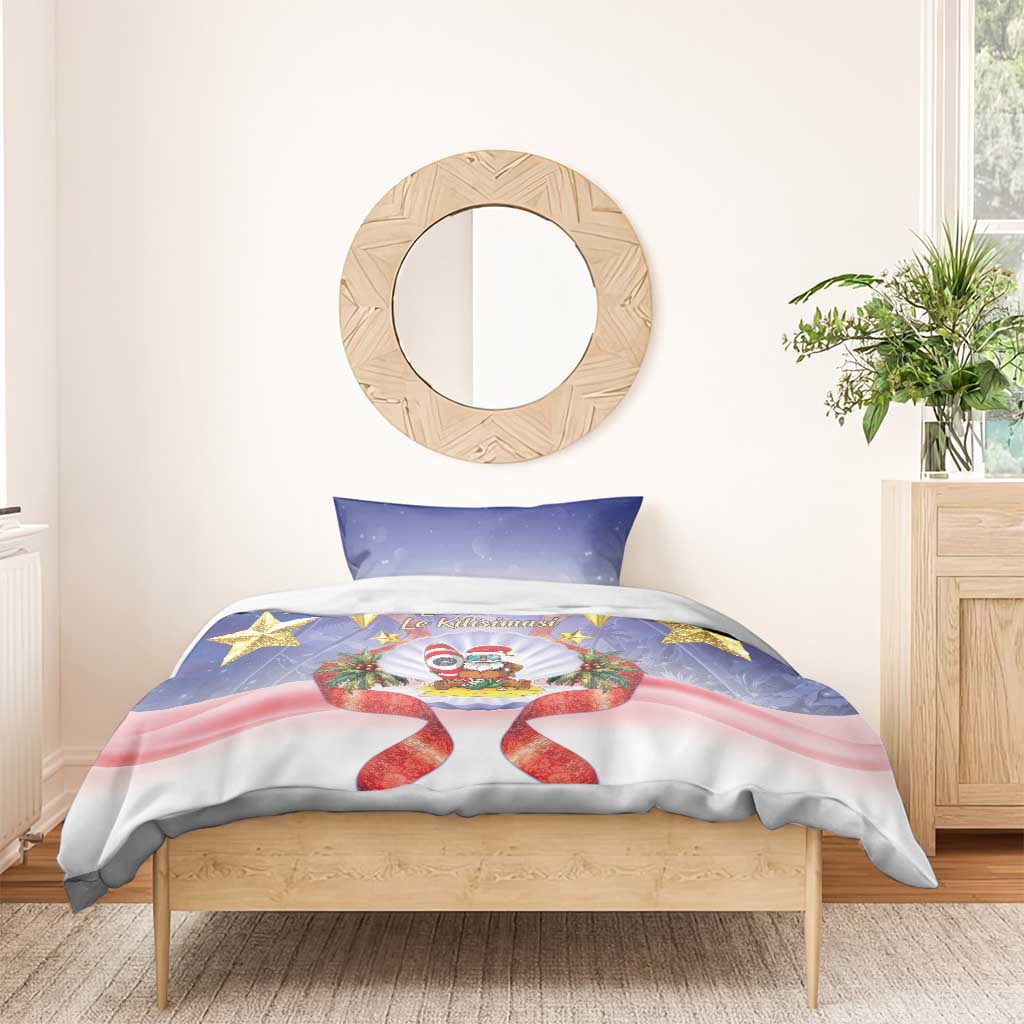 American Samoa Christmas Bedding Set Seashell Santa Beach Vibes LT05 - Polynesian Pride