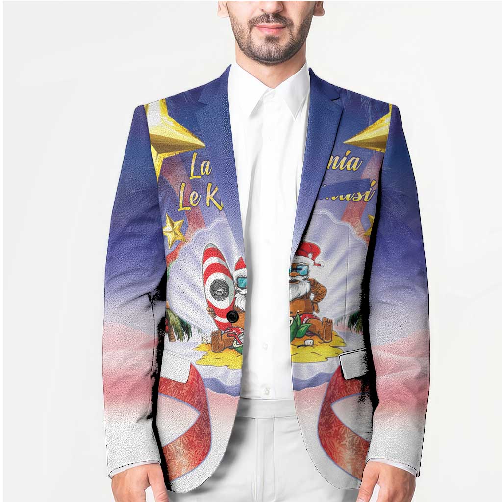 American Samoa Christmas Blazer Seashell Santa Beach Vibes LT05 - Polynesian Pride