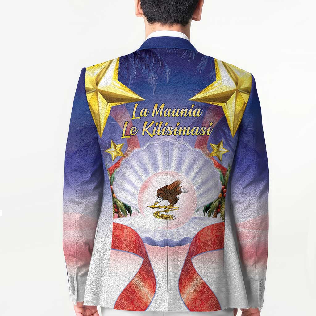 American Samoa Christmas Blazer Seashell Santa Beach Vibes LT05 - Polynesian Pride