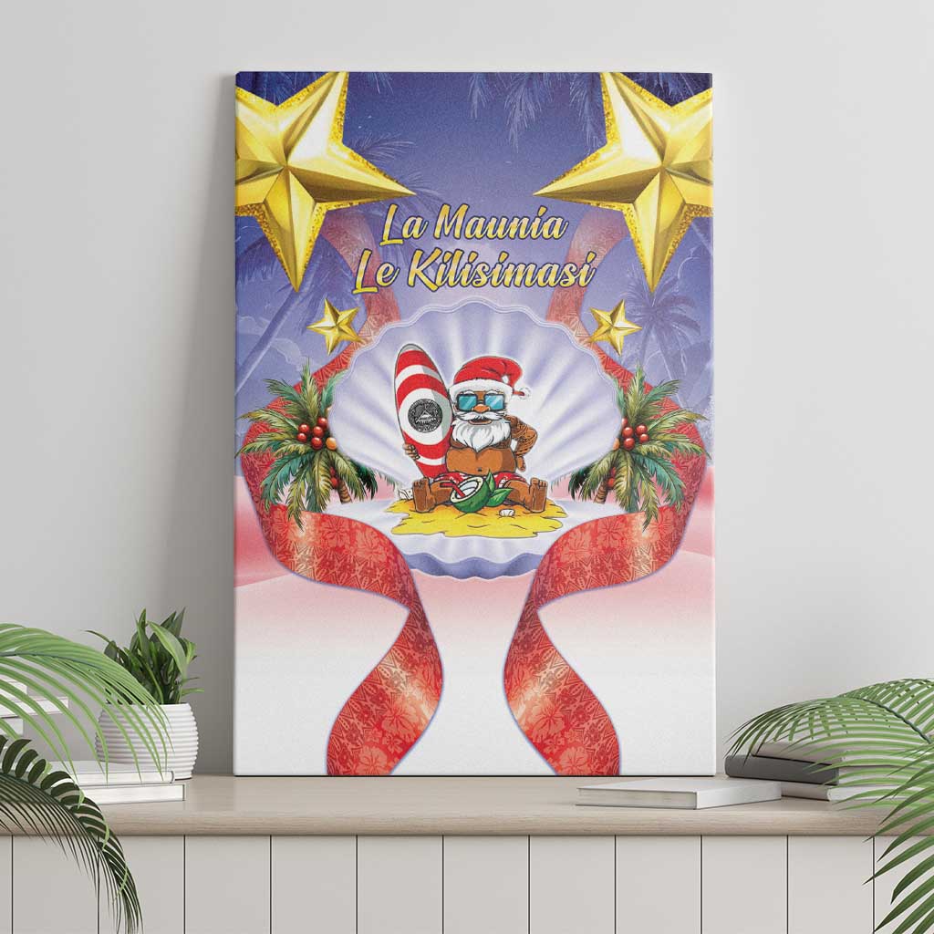 American Samoa Christmas Canvas Wall Art Seashell Santa Beach Vibes LT05 - Polynesian Pride