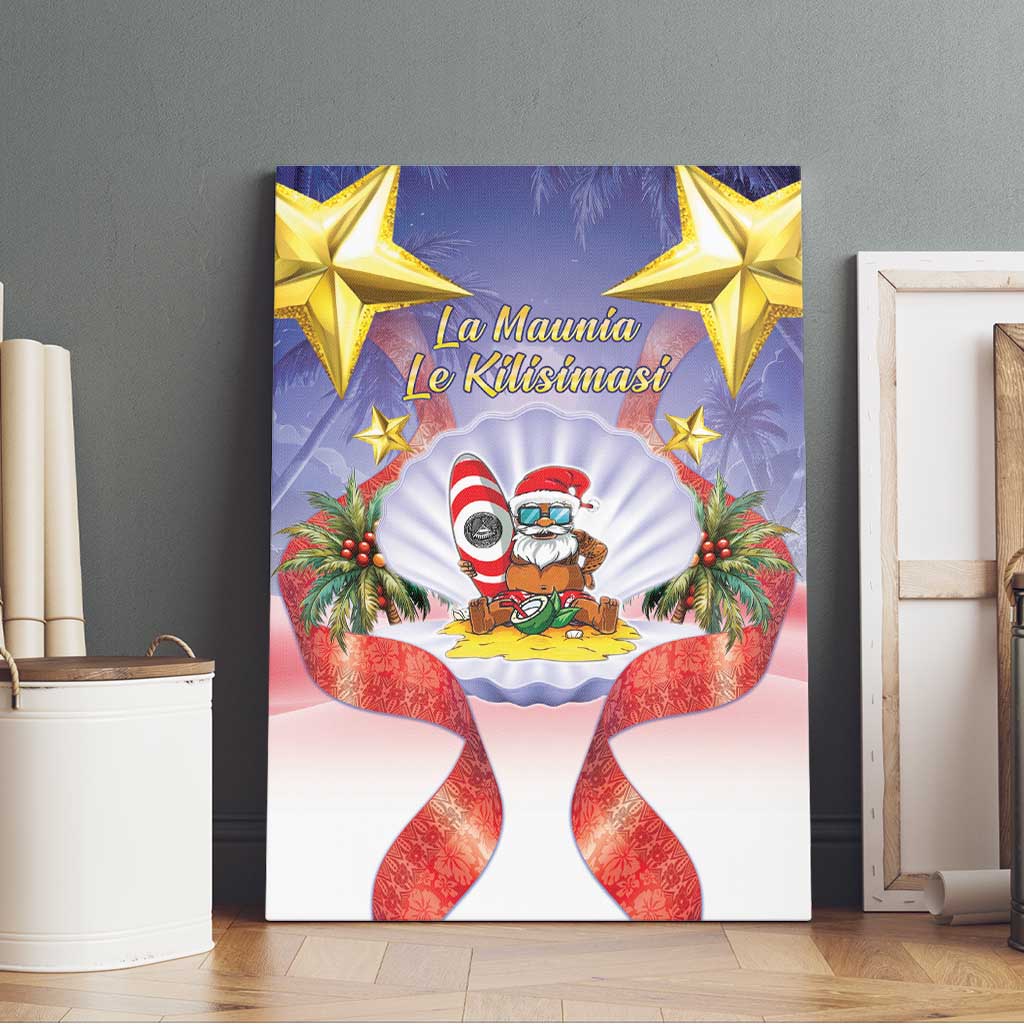 American Samoa Christmas Canvas Wall Art Seashell Santa Beach Vibes LT05 - Polynesian Pride