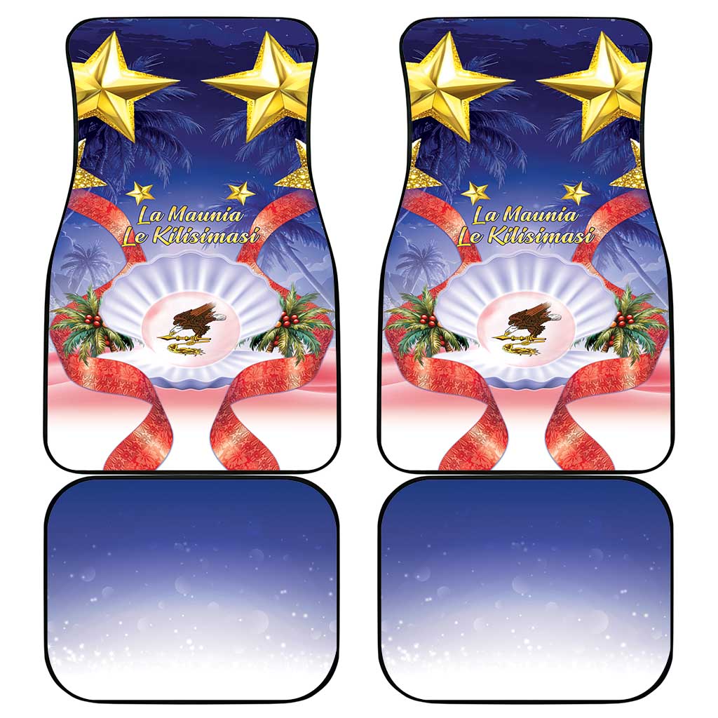 American Samoa Christmas Car Mats Seashell Santa Beach Vibes LT05 - Polynesian Pride