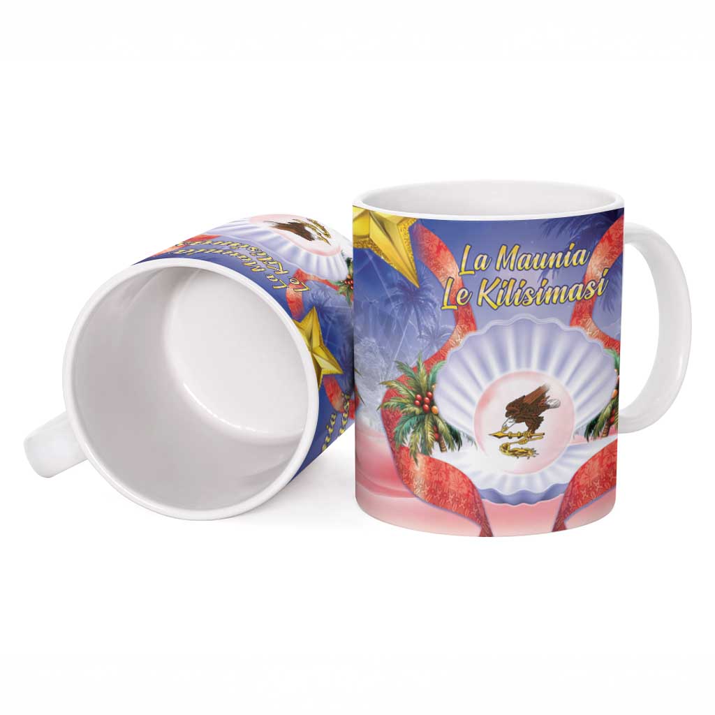 American Samoa Christmas Ceramic Mug Seashell Santa Beach Vibes LT05 - Polynesian Pride