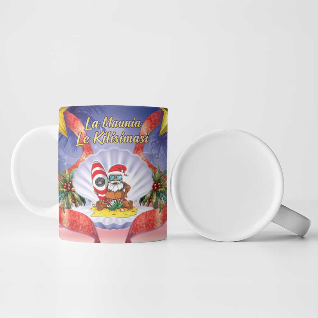 American Samoa Christmas Ceramic Mug Seashell Santa Beach Vibes LT05 - Polynesian Pride