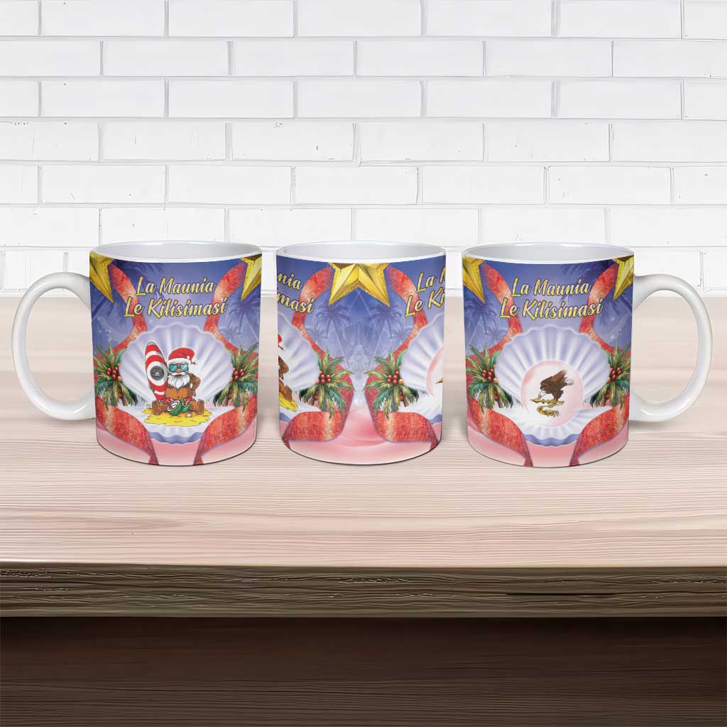 American Samoa Christmas Ceramic Mug Seashell Santa Beach Vibes LT05 - Polynesian Pride