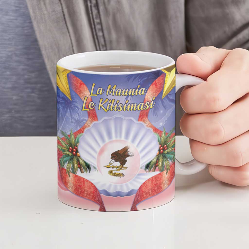 American Samoa Christmas Ceramic Mug Seashell Santa Beach Vibes LT05 - Polynesian Pride