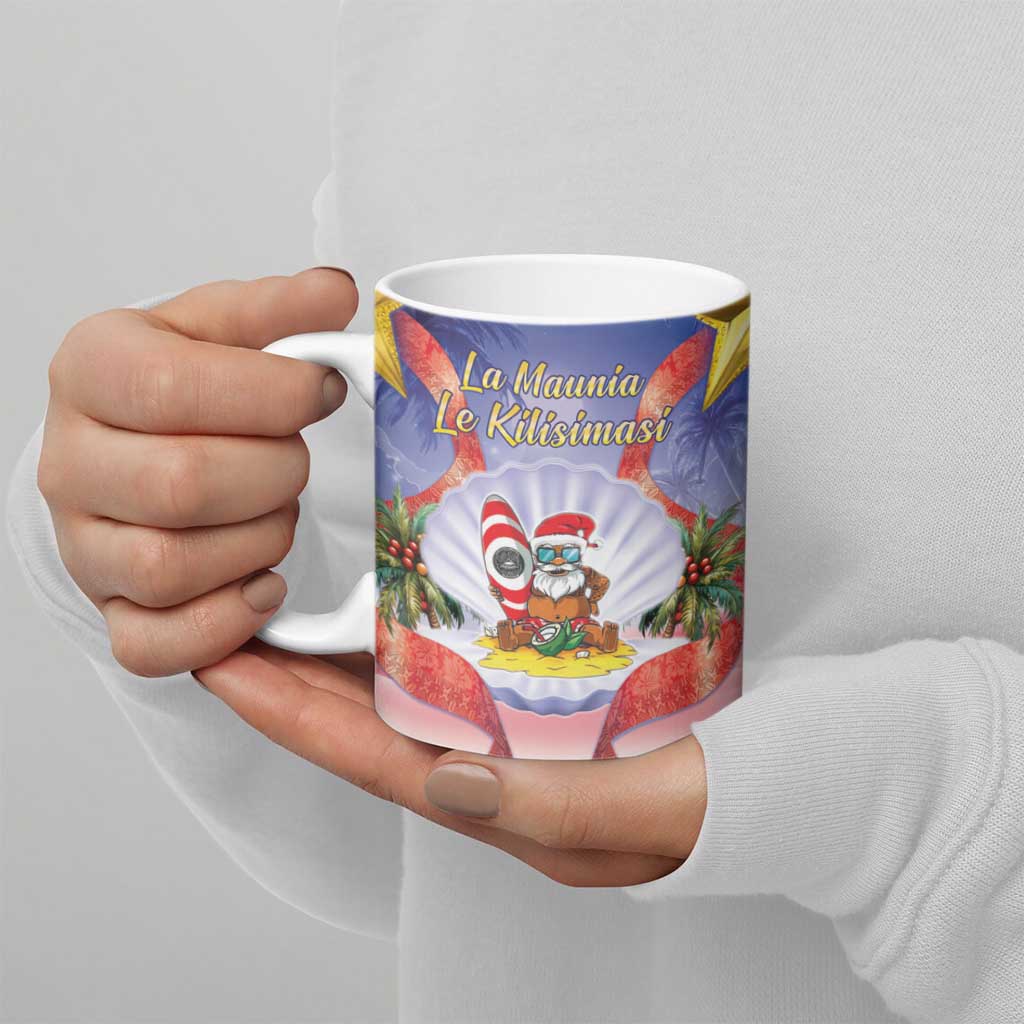 American Samoa Christmas Ceramic Mug Seashell Santa Beach Vibes LT05 - Polynesian Pride
