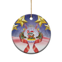 American Samoa Christmas Ceramic Ornament Seashell Santa Beach Vibes - Polynesian Pride