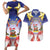 American Samoa Christmas Couples Matching Short Sleeve Bodycon Dress and Hawaiian Shirt Seashell Santa Beach Vibes - Polynesian Pride