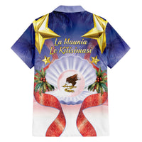 American Samoa Christmas Family Matching Off The Shoulder Long Sleeve Dress and Hawaiian Shirt Seashell Santa Beach Vibes - Polynesian Pride