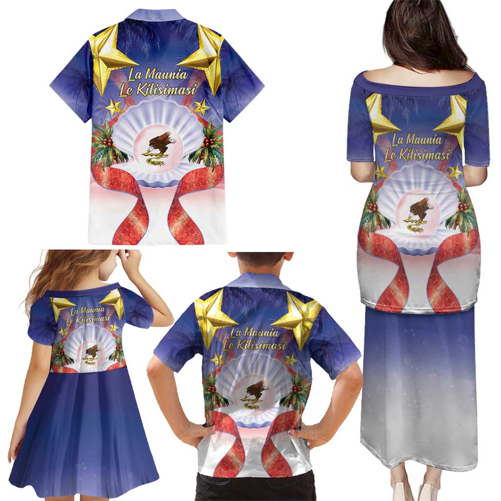 American Samoa Christmas Family Matching Puletasi and Hawaiian Shirt Seashell Santa Beach Vibes LT05 - Polynesian Pride