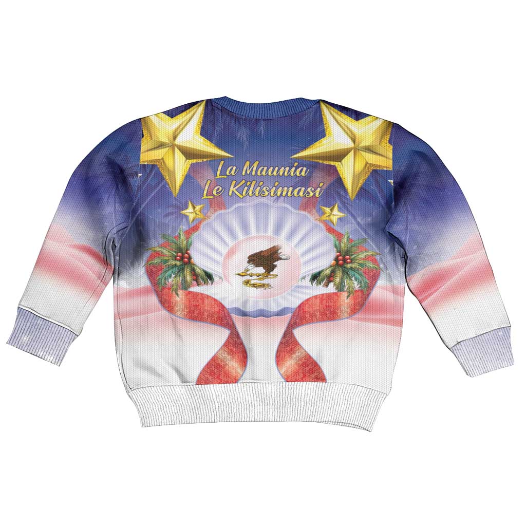 American Samoa Christmas Kid Ugly Christmas Sweater Seashell Santa Beach Vibes - Polynesian Pride