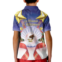 American Samoa Christmas Kid Polo Shirt Seashell Santa Beach Vibes LT05 - Polynesian Pride