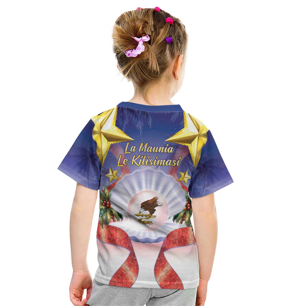 American Samoa Christmas Kid T Shirt Seashell Santa Beach Vibes LT05 - Polynesian Pride
