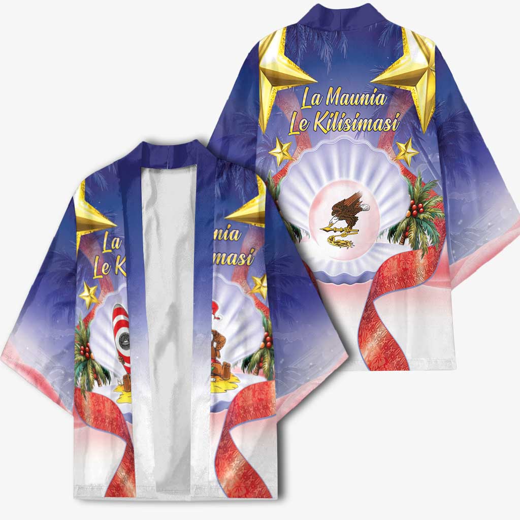 American Samoa Christmas Kimono Seashell Santa Beach Vibes LT05 - Polynesian Pride