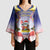 American Samoa Christmas Kimono Sleeve Blouse Seashell Santa Beach Vibes - Polynesian Pride
