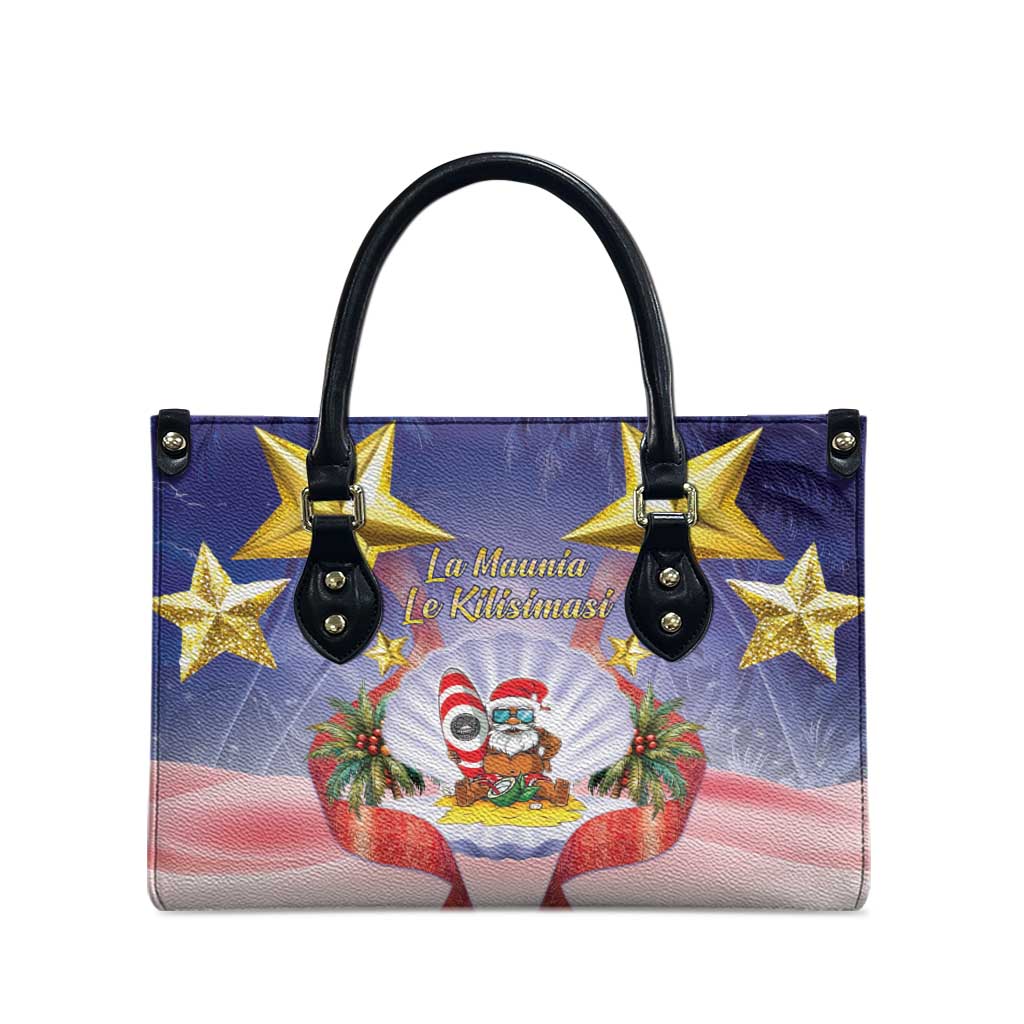 American Samoa Christmas Leather Bag Seashell Santa Beach Vibes LT05 - Polynesian Pride